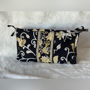 Vera Bradley Tie Cosmetic Bag retired Yellow Bird pattern black yellow